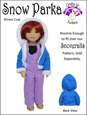 Crafty Lil Turkey Ruby Red Fashion Friends Snow Parka 14-15" Doll Clothes Pattern Pixie Faire