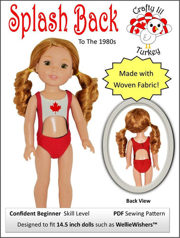 Crafty Lil Turkey WellieWishers Splash Back To The 1980s 14.5" Doll Clothes Pattern Pixie Faire