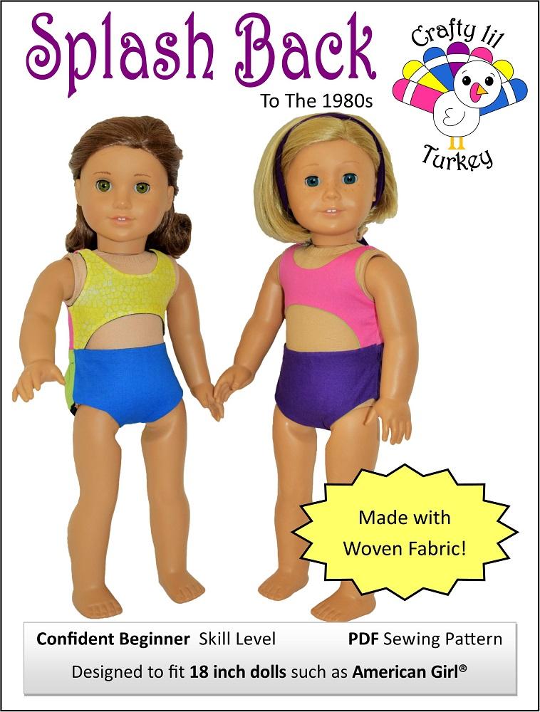 Crafty Lil Turkey 18 Inch Historical Splash Back To The 1980s 18" Doll Clothes Pattern Pixie Faire