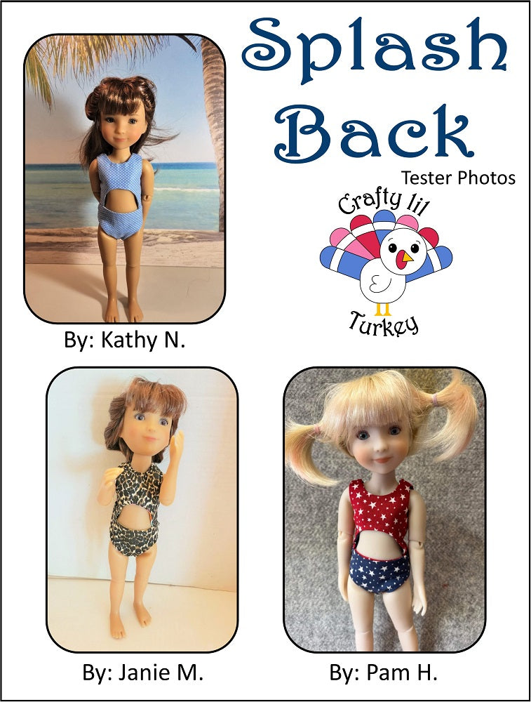 Crafty Lil Turkey Siblies Splash Back To The 1980s  Pattern for 12" Siblies Dolls Pixie Faire
