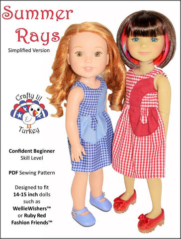 Crafty Lil Turkey WellieWishers Summer Rays 14-15" Doll Clothes Pattern Pixie Faire