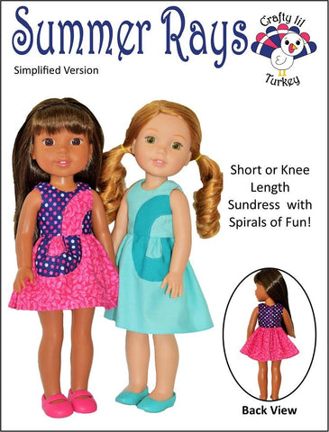 Crafty Lil Turkey WellieWishers Summer Rays 14-15" Doll Clothes Pattern Pixie Faire