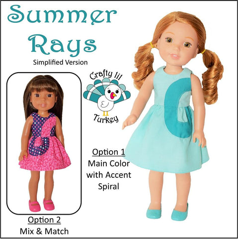 Crafty Lil Turkey WellieWishers Summer Rays 14-15" Doll Clothes Pattern Pixie Faire