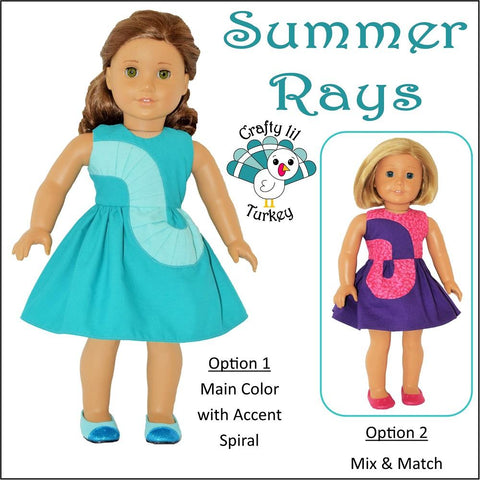 Crafty Lil Turkey 18 Inch Modern Summer Rays 18" Doll Clothes Pattern Pixie Faire