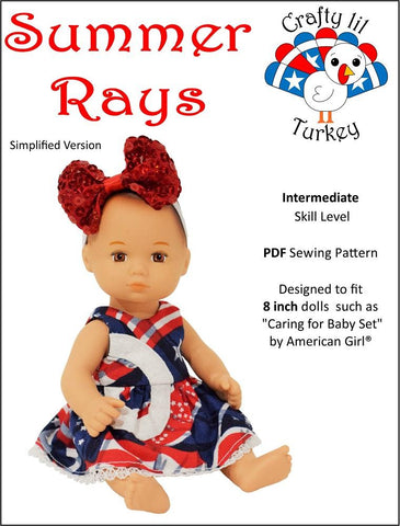 Crafty Lil Turkey 8" Baby Dolls Summer Rays Dress Pattern For 8" Baby Dolls Pixie Faire