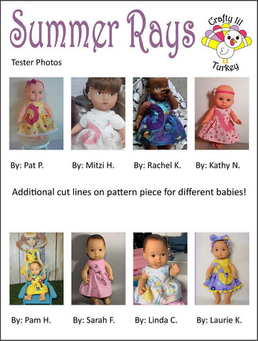 Crafty Lil Turkey 8" Baby Dolls Summer Rays Dress Pattern For 8" Baby Dolls Pixie Faire