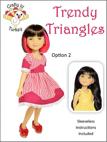 Crafty Lil Turkey Ruby Red Fashion Friends Trendy Triangles: Summer Dress 14-15" Doll Clothes Pattern Pixie Faire