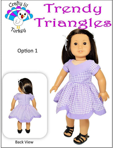 Crafty Lil Turkey 18 Inch Modern Trendy Triangles: Summer Dress 18" Doll Clothes Pattern Pixie Faire