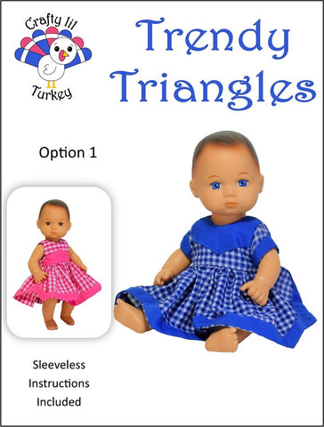 Crafty Lil Turkey 8" Baby Dolls Trendy Triangles: Summer Dress Pattern For 8" Baby Dolls Pixie Faire