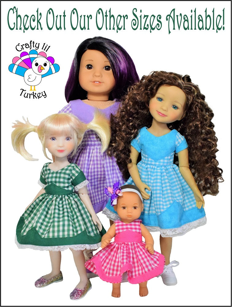 Crafty Lil Turkey 8" Baby Dolls Trendy Triangles: Summer Dress Pattern For 8" Baby Dolls Pixie Faire