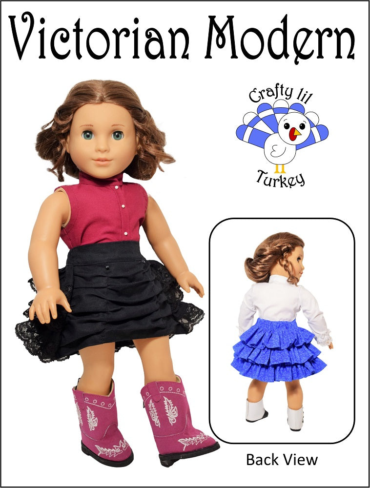 Crafty Lil Turkey 18 Inch Modern Victorian Modern 18" Doll Clothes Pattern Pixie Faire