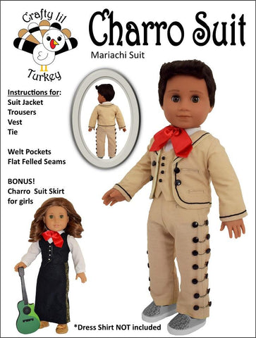 Crafty Lil Turkey 18 Inch Boy Doll Charro Suit 18" Doll Clothes Pattern Pixie Faire