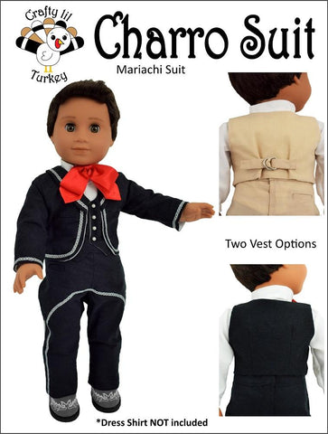 Crafty Lil Turkey 18 Inch Boy Doll Charro Suit 18" Doll Clothes Pattern Pixie Faire