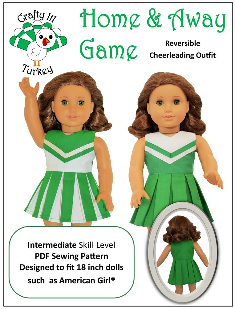 Crafty Lil Turkey 18 Inch Modern Home and Away Game 18" Doll Clothes Pattern Pixie Faire