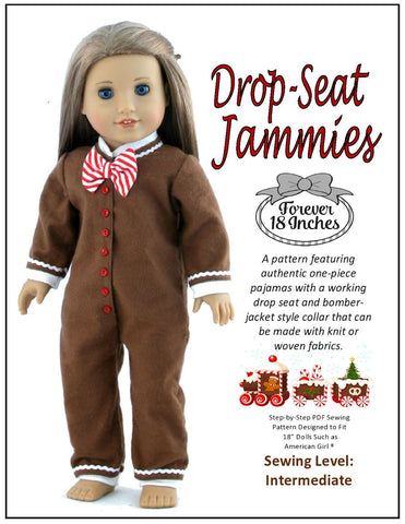 Forever 18 Inches 18 Inch Modern Drop-Seat Jammies 18" Doll Clothes Pixie Faire