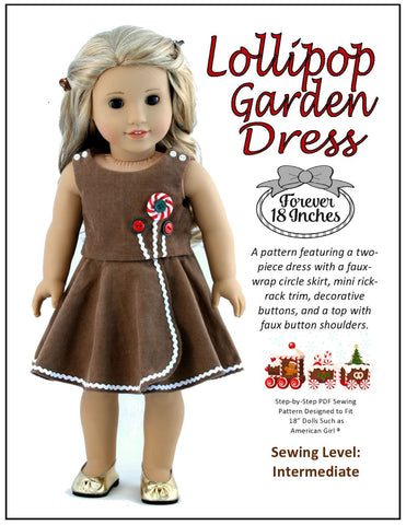 Forever 18 Inches 18 Inch Historical Lollipop Garden Dress 18" Doll Clothes Pattern Pixie Faire