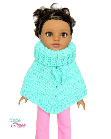 Little Abbee WellieWishers Chunky Poncho Crochet Pattern for 13-14.5" Dolls Pixie Faire