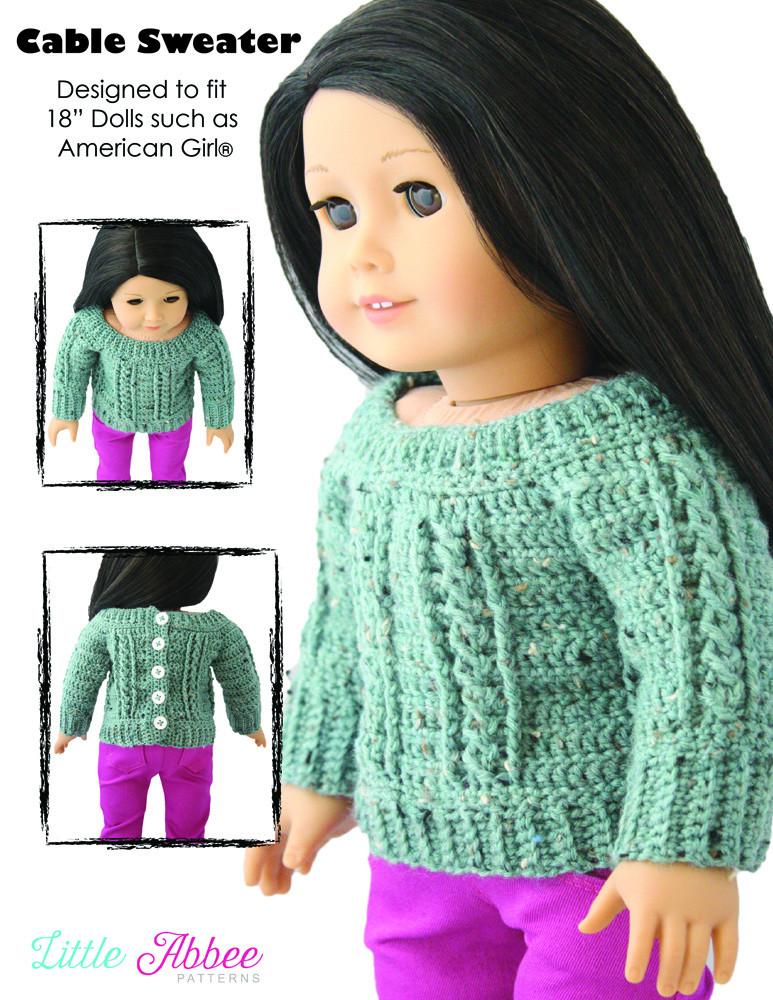 Little Abbee Crochet Cable Sweater Crochet Pattern Pixie Faire