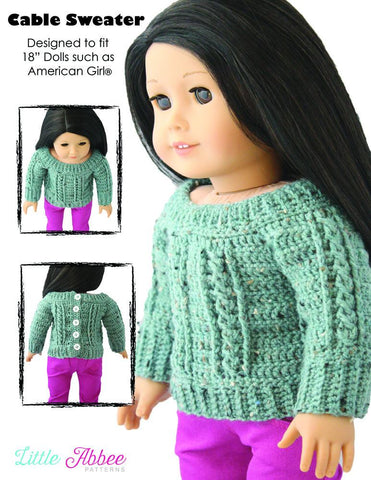 Little Abbee Crochet Cable Sweater Crochet Pattern Pixie Faire