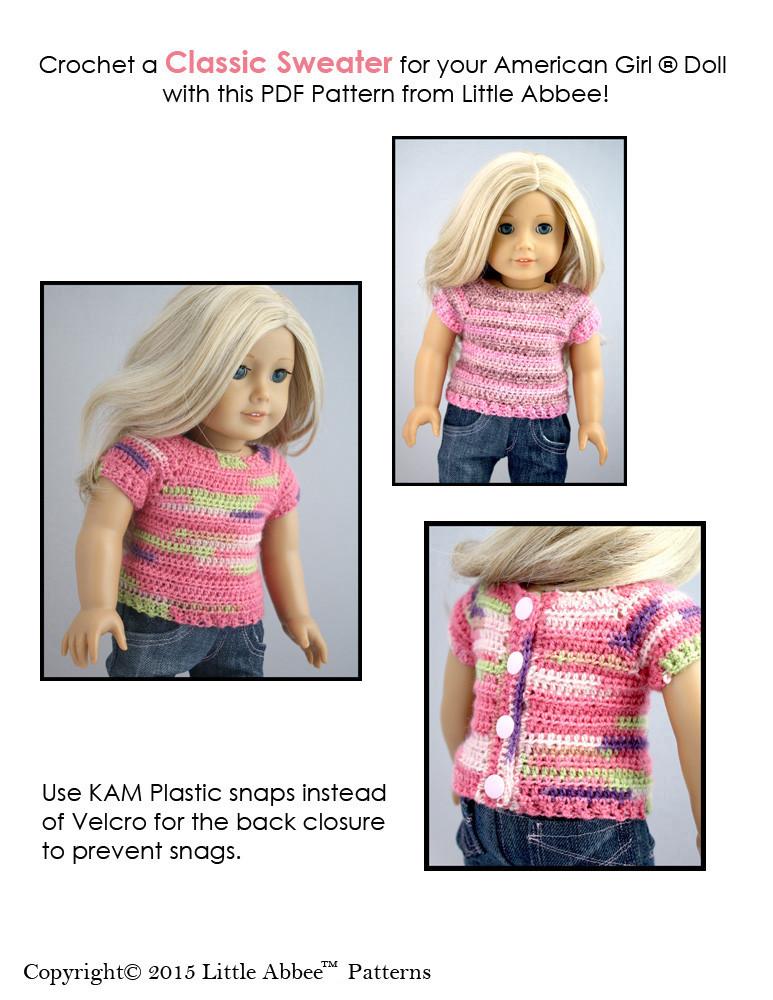Little Abbee Crochet Classic Sweater Crochet Pattern Pixie Faire
