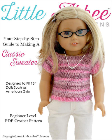 Little Abbee Crochet Classic Sweater Crochet Pattern Pixie Faire