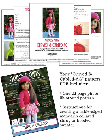Grace's Gifts Knitting Curved and Cabled Knitting Pattern Pixie Faire