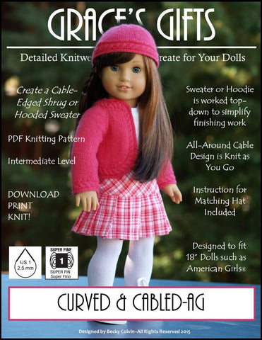 Grace's Gifts Knitting Curved and Cabled Knitting Pattern Pixie Faire