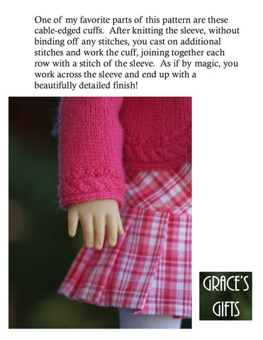 Grace's Gifts Knitting Curved and Cabled Knitting Pattern Pixie Faire