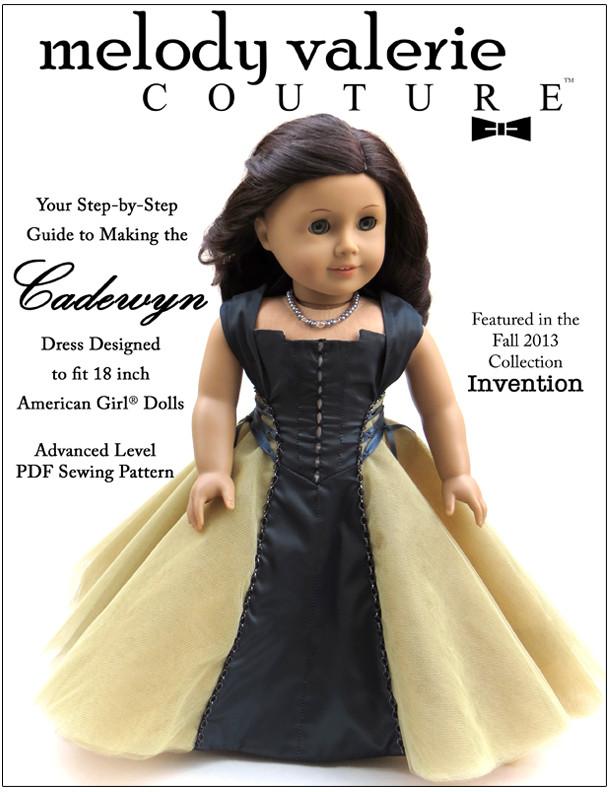 Melody Valerie Couture 18 Inch Modern Cadewyn Dress 18 Inch Doll Clothes Pattern Pixie Faire