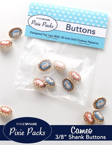 Pixie Faire Pixie Packs Pixie Packs 3/8" Cameo Shank Buttons Pixie Faire