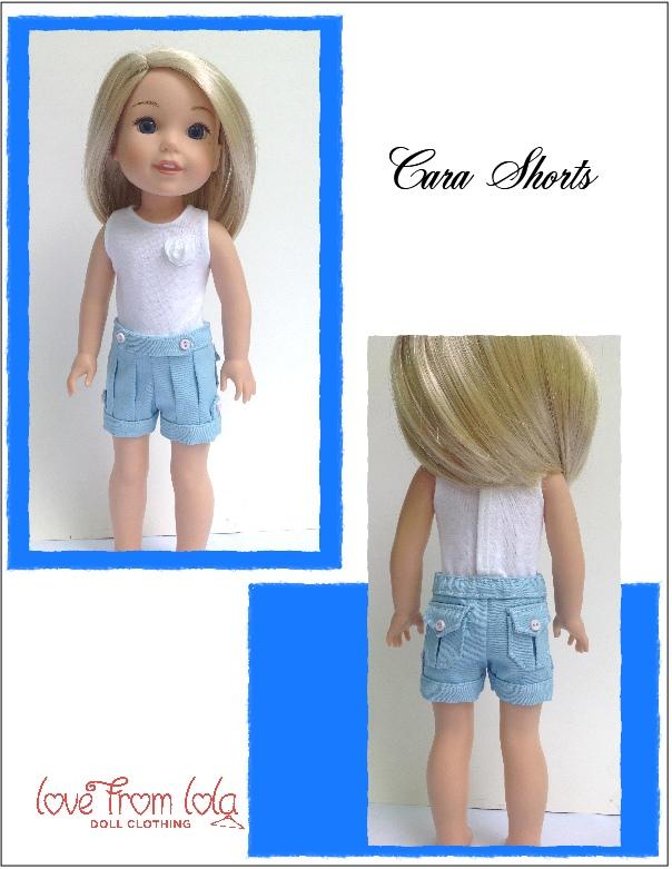 Love From Lola WellieWishers Cara Shorts 14.5" Doll Clothes Pattern Pixie Faire