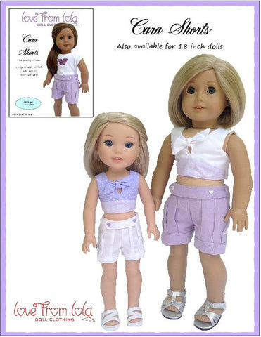 Love From Lola WellieWishers Cara Shorts 14.5" Doll Clothes Pattern Pixie Faire