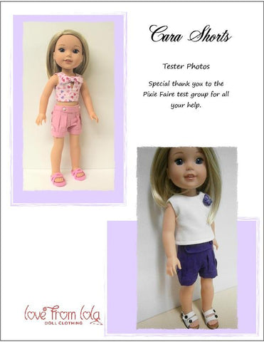 Love From Lola WellieWishers Cara Shorts 14.5" Doll Clothes Pattern Pixie Faire