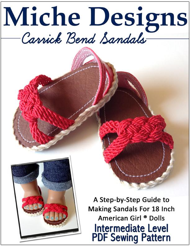 Miche Designs Shoes Carrick bend Sandals 18" Doll Shoes Pixie Faire