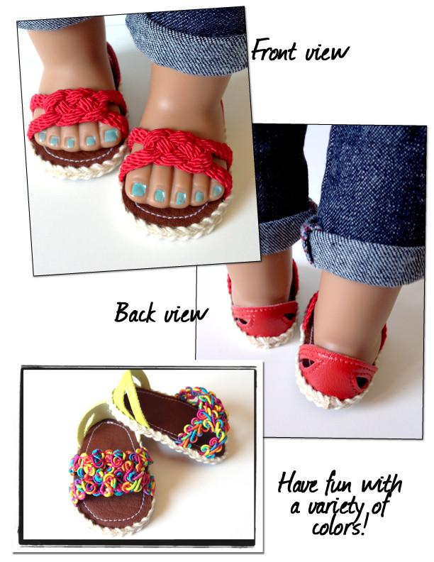 Miche Designs Shoes Carrick bend Sandals 18" Doll Shoes Pixie Faire