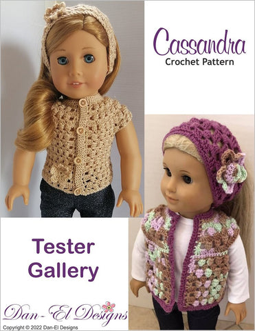 Dan-El Designs Crochet Cassandra 18 inch Doll Clothes Crochet Pattern Pixie Faire