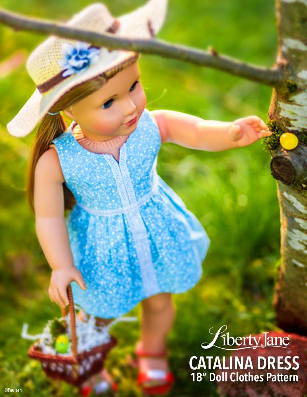 Liberty Jane 18 Inch Modern Catalina Crop Top and Dress 18” Doll Clothes Pattern Pixie Faire