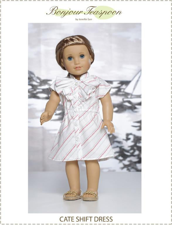 Bonjour Teaspoon Girls Cate Shift Dress for Girls and Dolls Bundle Pattern Pixie Faire