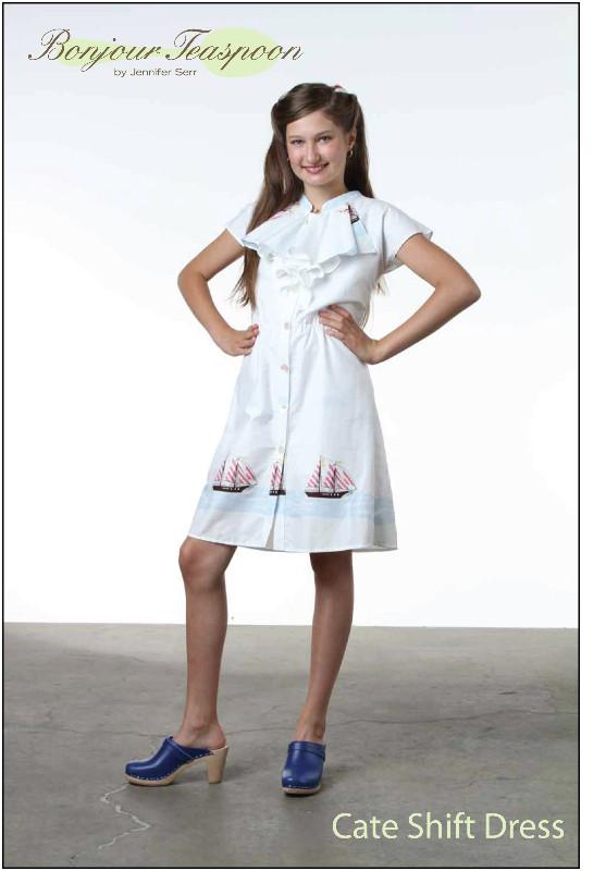 Bonjour Teaspoon Girls Cate Shift Dress Pattern for Girls Pixie Faire