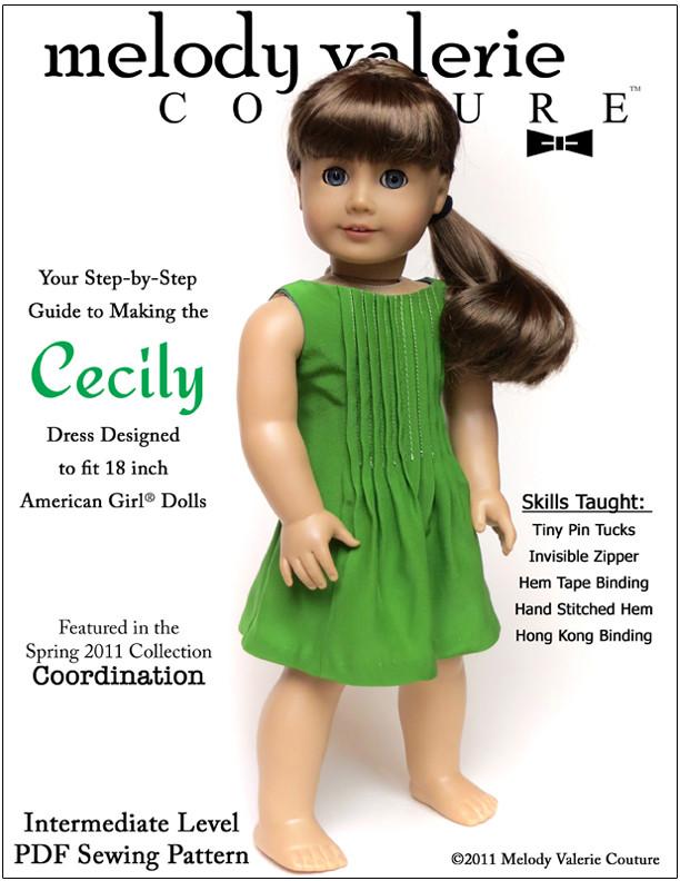 Melody Valerie Couture 18 Inch Modern The Cecily Dress 18" Doll Clothes Pixie Faire