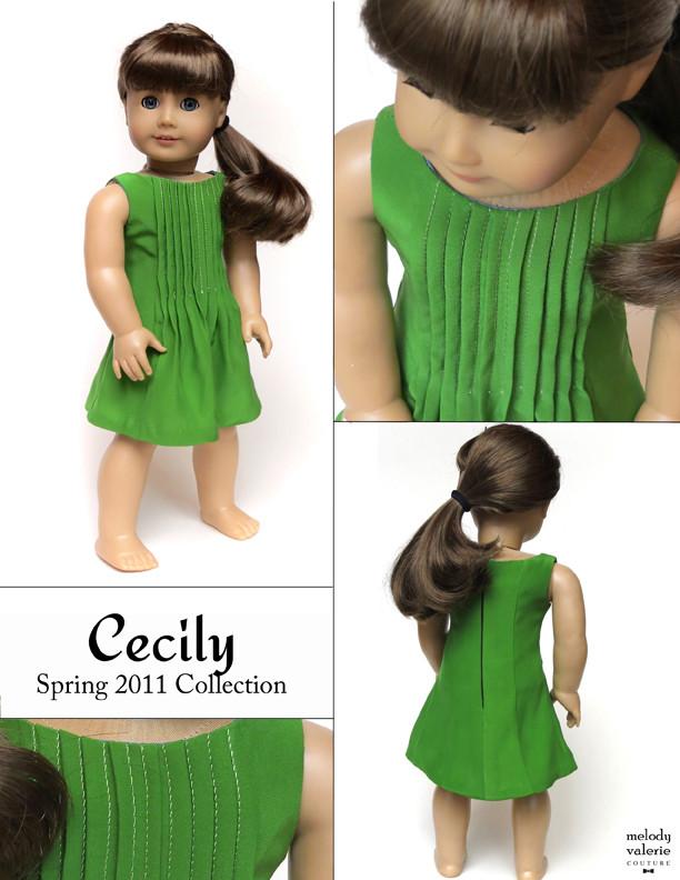 Melody Valerie Couture 18 Inch Modern The Cecily Dress 18" Doll Clothes Pixie Faire