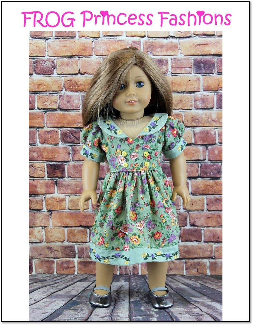 Frog Princess Fashions Machine Embroidery Design Charm School Rose Vine Collar, Cuffs and Hem Bands Machine Embroidery Design Set For 18" Doll Clothes Pixie Faire