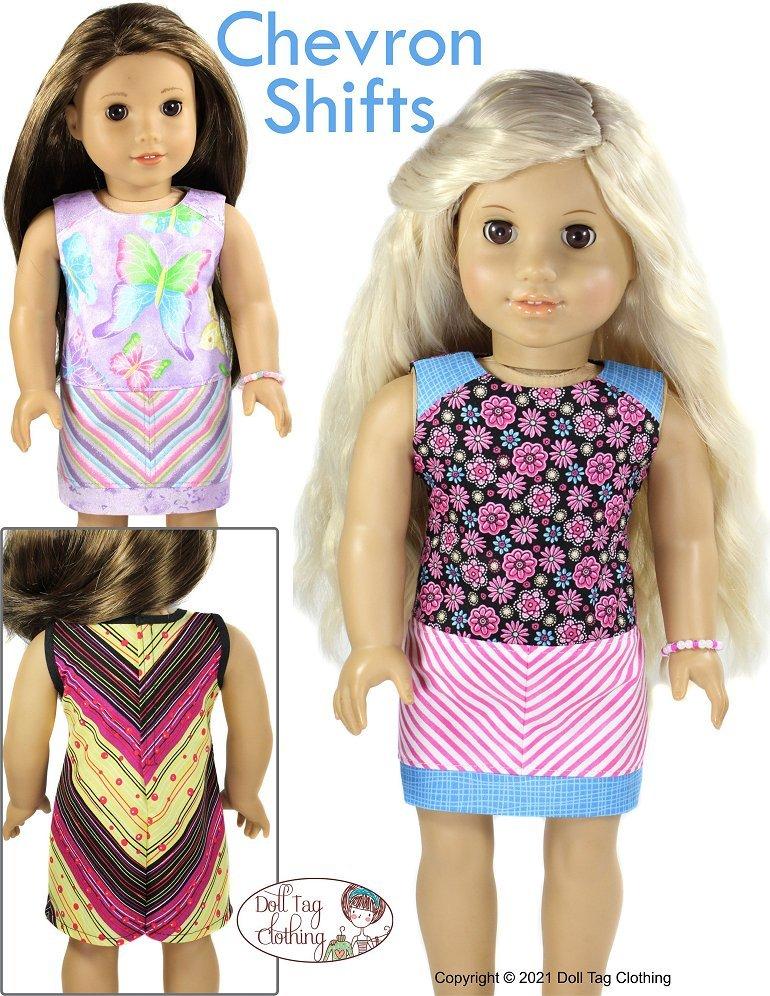 Doll Tag Clothing 18 Inch Modern Chevron Shifts 18" Doll Clothes Pixie Faire