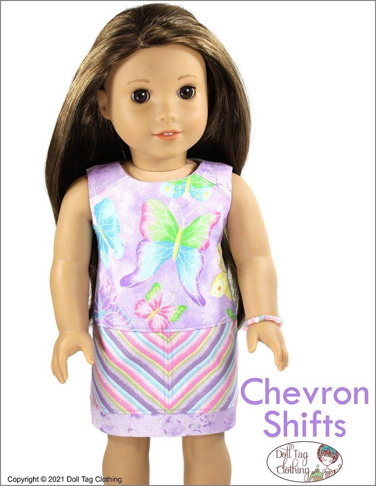 Doll Tag Clothing 18 Inch Modern Chevron Shifts 18" Doll Clothes Pixie Faire