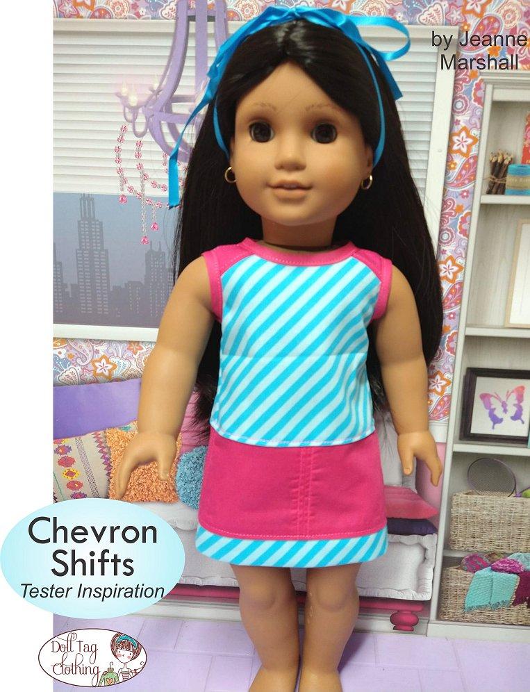 Doll Tag Clothing 18 Inch Modern Chevron Shifts 18" Doll Clothes Pixie Faire