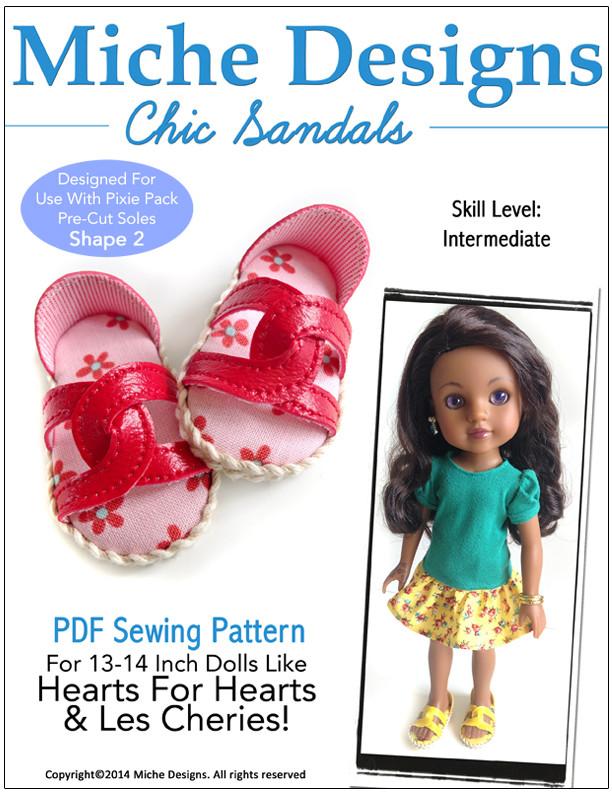 Miche Designs H4H/Les Cheries Chic Sandals for Les Cheries and Hearts for Hearts Dolls Pixie Faire