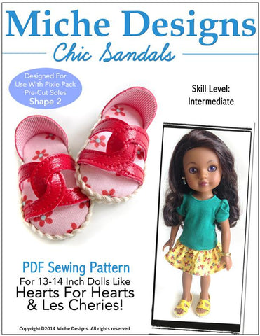 Miche Designs H4H/Les Cheries Chic Sandals for Les Cheries and Hearts for Hearts Dolls Pixie Faire