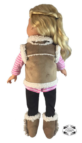 Crabapples Journey Girl Chilly Morning Vest, Hat and Boot Bundle Pattern for Journey Girls Dolls Pixie Faire