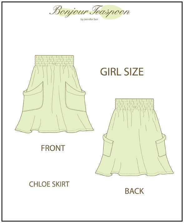 Bonjour Teaspoon Girls Chloe Skirt Pattern for Girls Pixie Faire