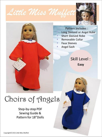 Little Miss Muffett 18 Inch Modern Choirs of Angels 18" Doll Clothes Pattern Pixie Faire